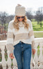 Taupe Stripe Sweater Pullover Top