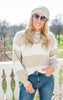 Taupe Stripe Sweater Pullover Top