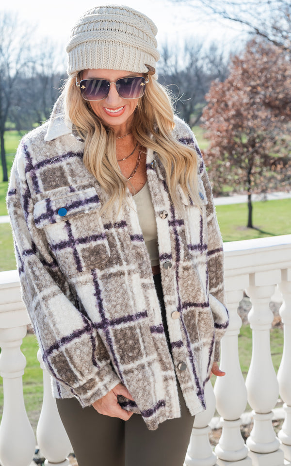 Taupe Faux Sherpa Coat