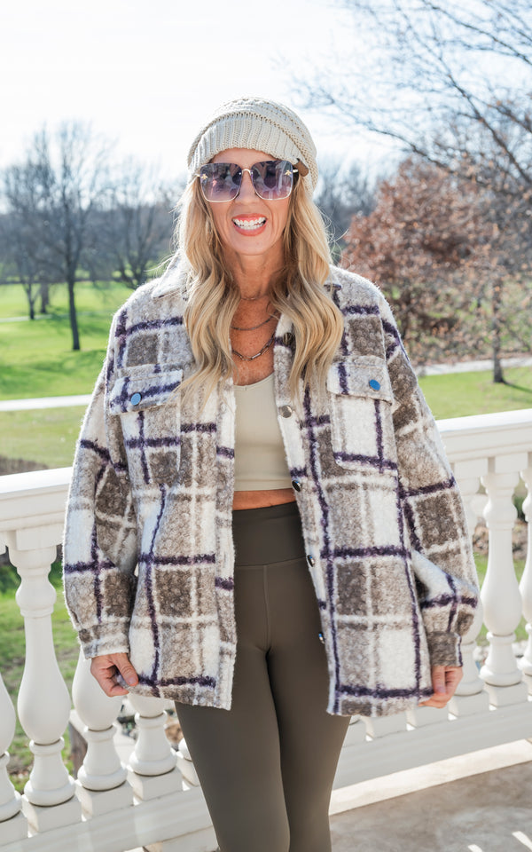 Taupe Faux Sherpa Coat