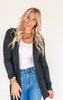 Black Open Knit Cardigan