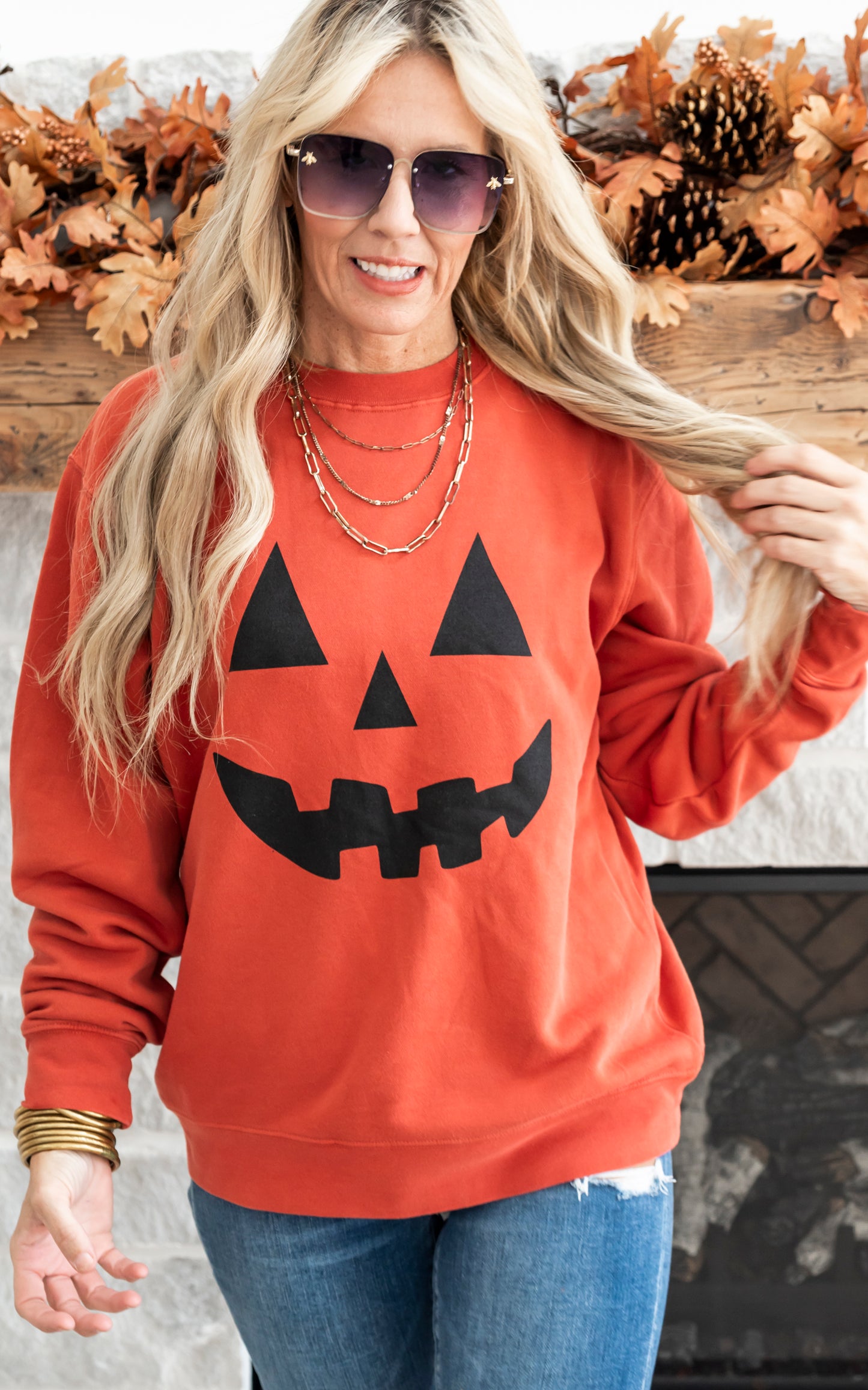 Get Pumpkin Faced Crewneck Sweatshirt** - Final Sale