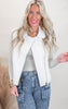 Faux Leather Sherpa Trim Vest