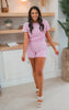 Lilac French Terry Crop Top and Shorts Set - Final Sale