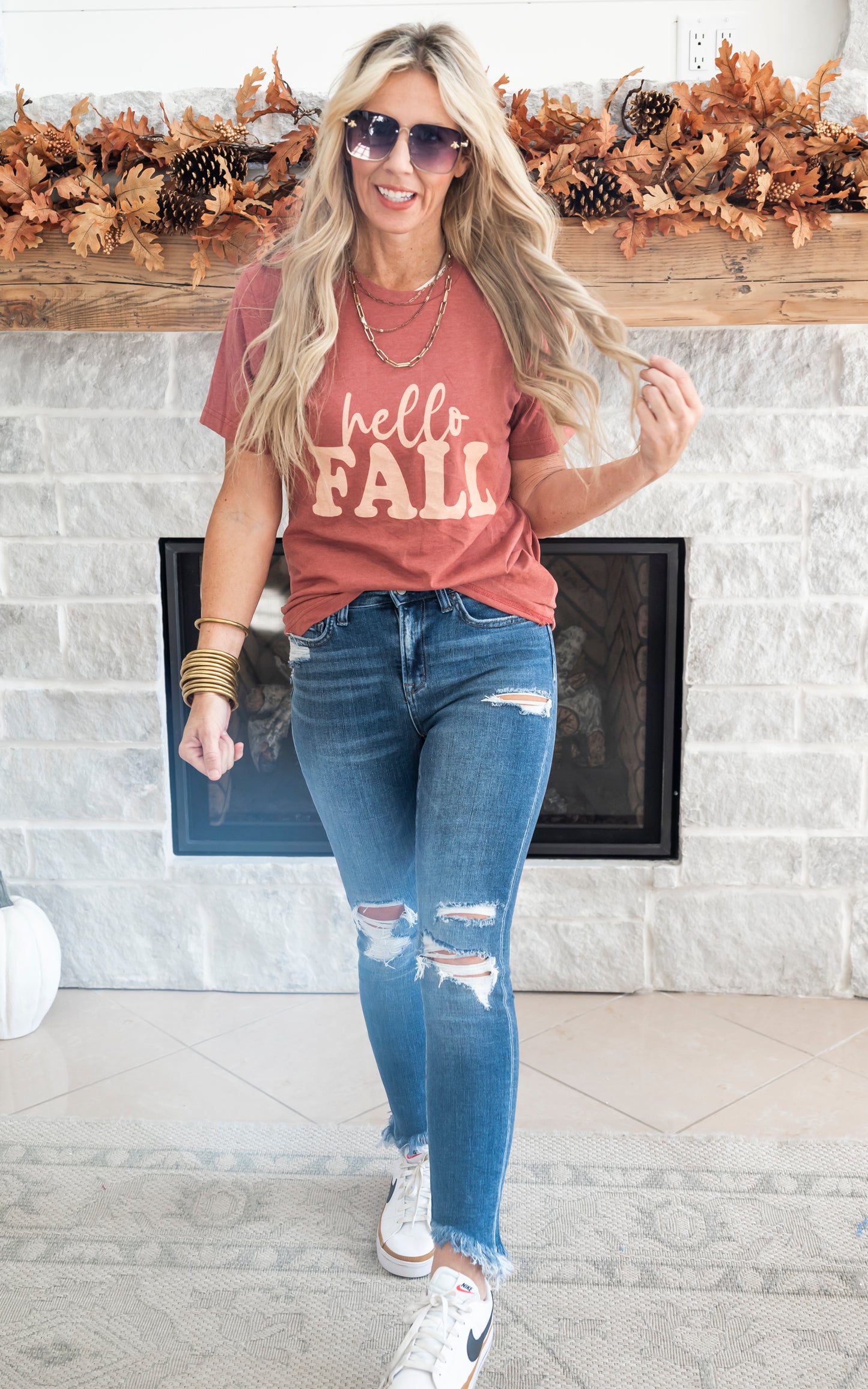 HELLO Fall Graphic T-shirt** - Final Sale