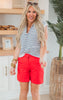 6.5 Inch Red Everyday Bermuda Chino Shorts by Salty Wave