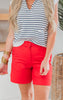 6.5 Inch Red Everyday Bermuda Chino Shorts by Salty Wave