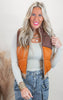 Mocha Reversible Cropped Puffer Vest - Final Sale