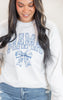 Blue MAMA Graphic Crewneck Sweatshirt