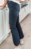 The Tori High Rise Distressed Knee and Hem Denim Jeans | Zenana - Final Sale