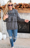 halloween graphic sweatshirt with bones peace sign 