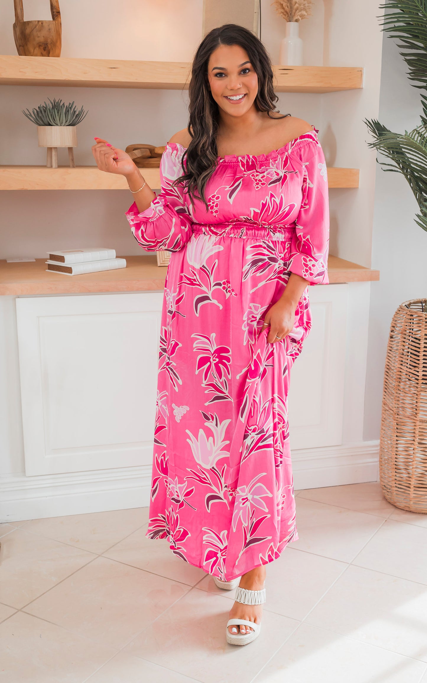 Off Shoulder Floral Maxi Dress - Final Sale