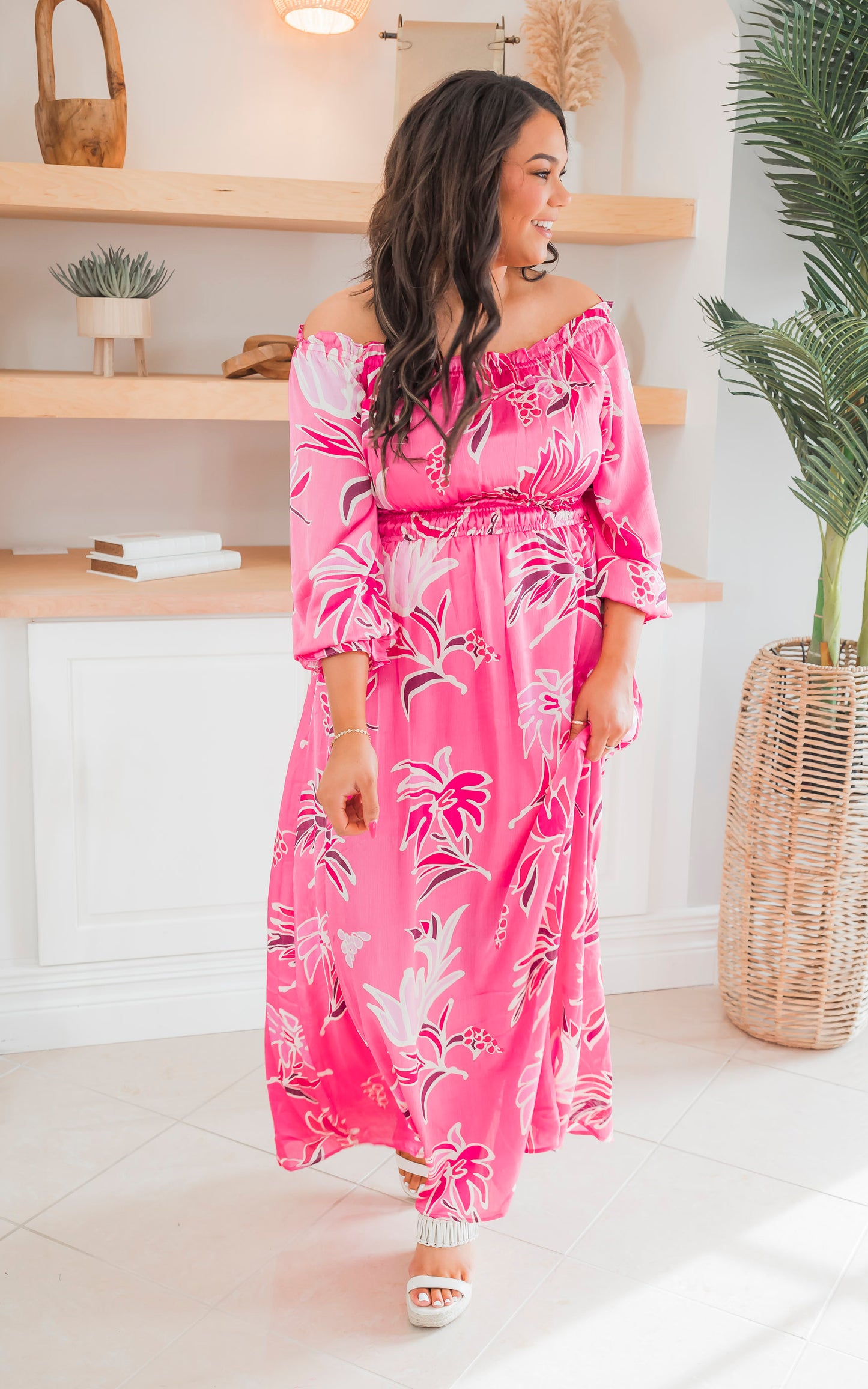 Off Shoulder Floral Maxi Dress - Final Sale