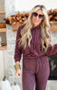 Burgundy Cashmere Long Sleeve Hoodie