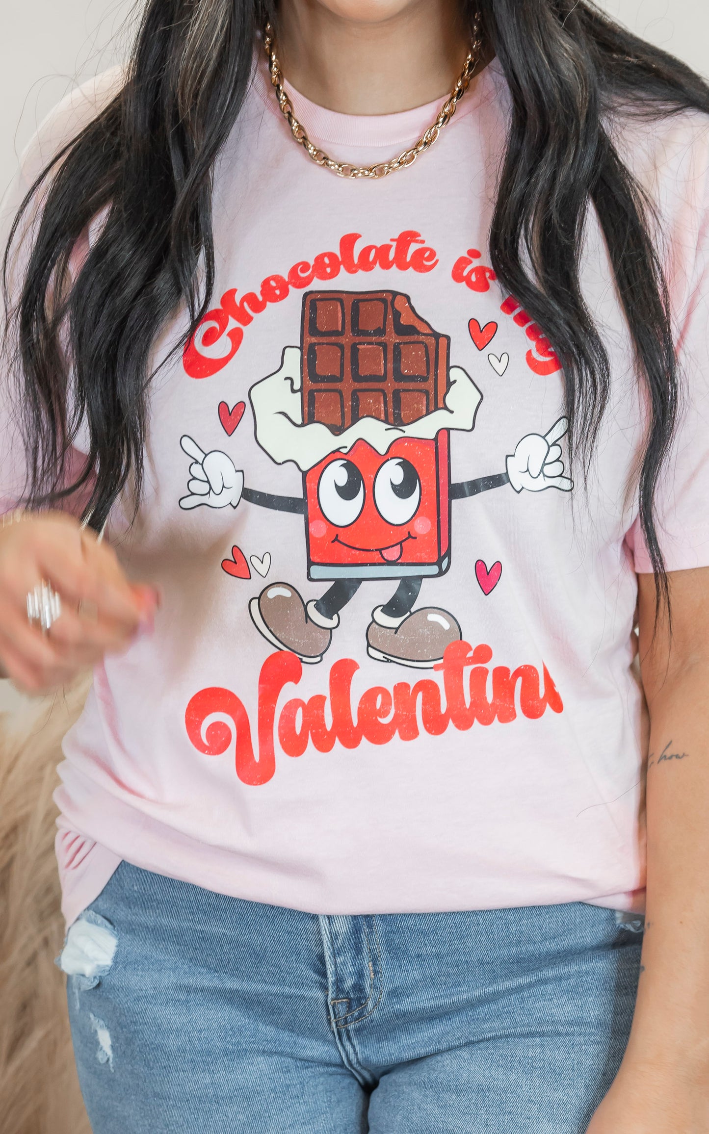 Chocolate is My Valentine Graphic T-shirt