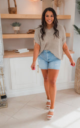 Taupe Thick Knit Boxy Top