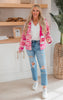 Fuchsia Aztec Soft Cozy Zip Up Jacket - Final Sale