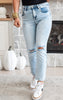 Acid Light High Rise Ankle Straight Denim Jeans | Risen