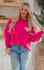 Hot Pink French Terry BE LOVE Graphic Pullover Sweatshirt - Final Sale