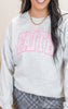 Pink Bows & Faith Graphic Crewneck Sweatshirt