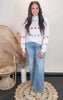 Mock Neck Heart  Long Sleeve Sweater** - Final Sale