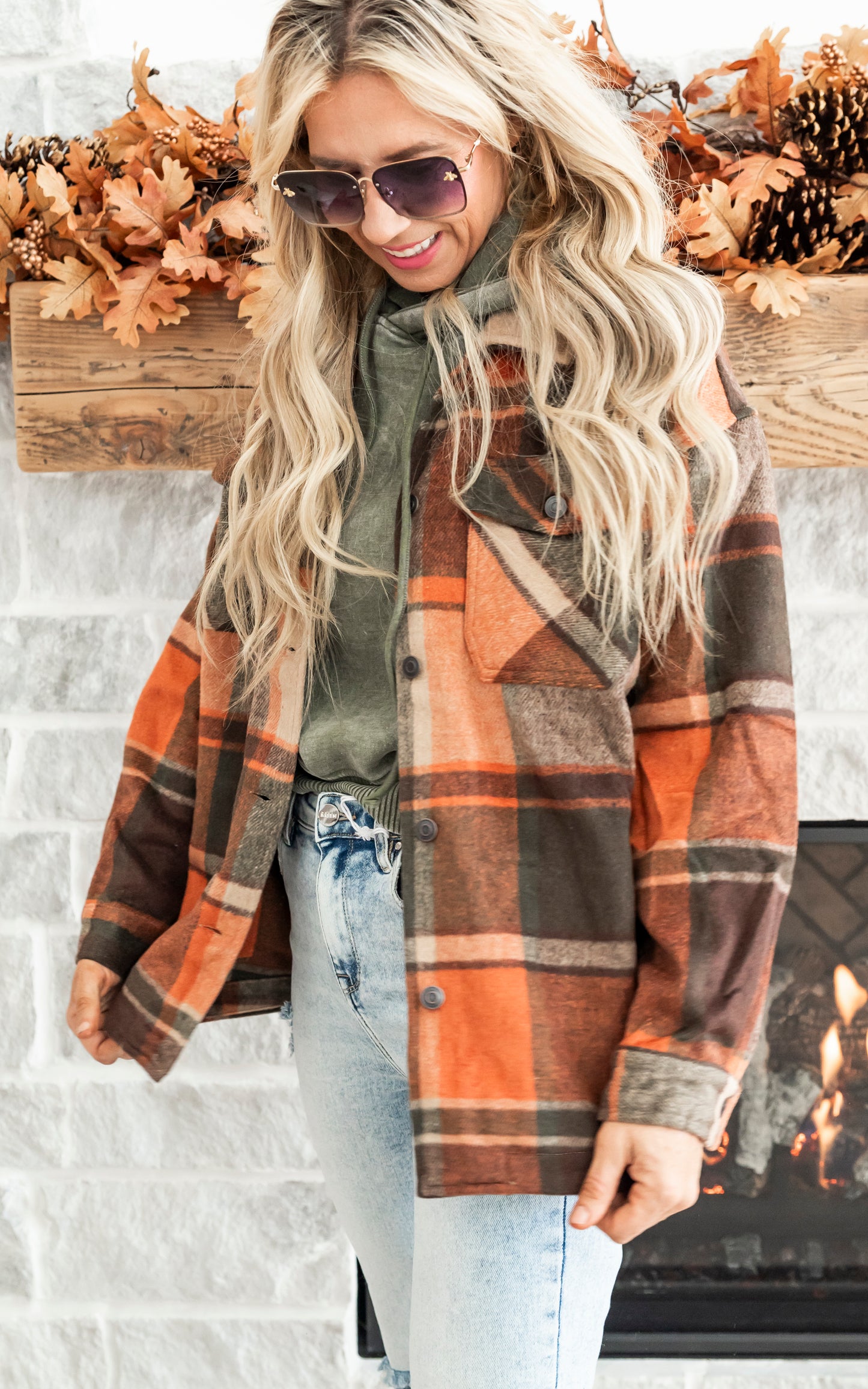 Rust Plaid Shacket