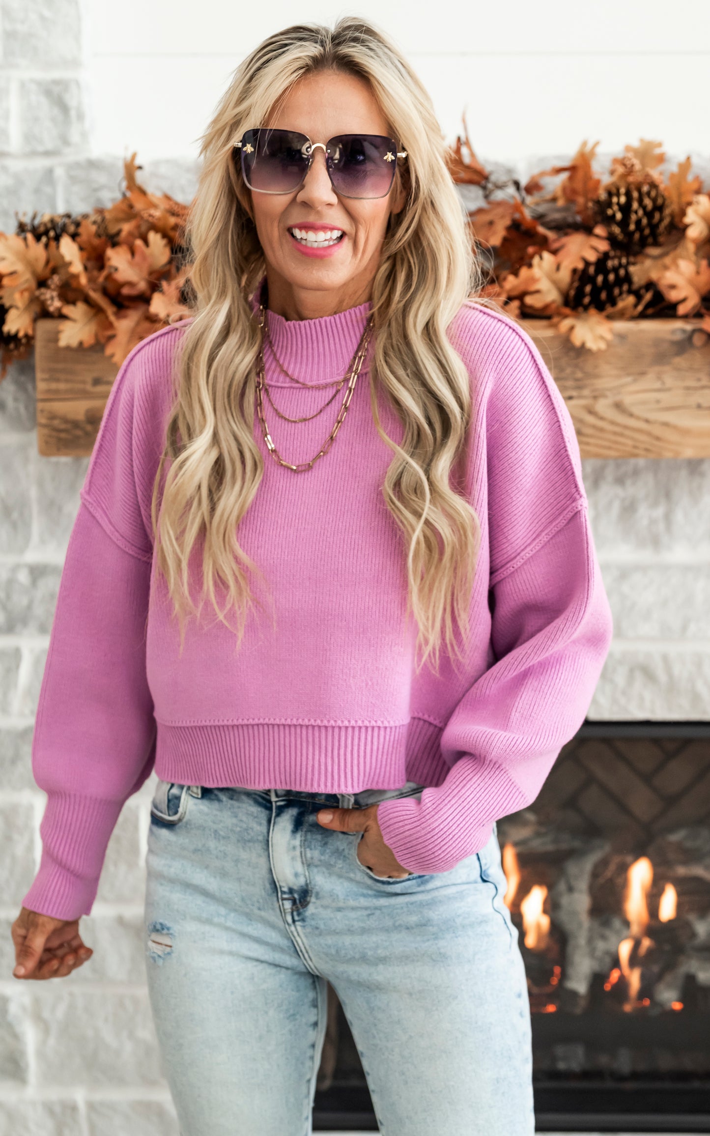 Meet Me Later Oversized Cropped Sweater - Final Sale