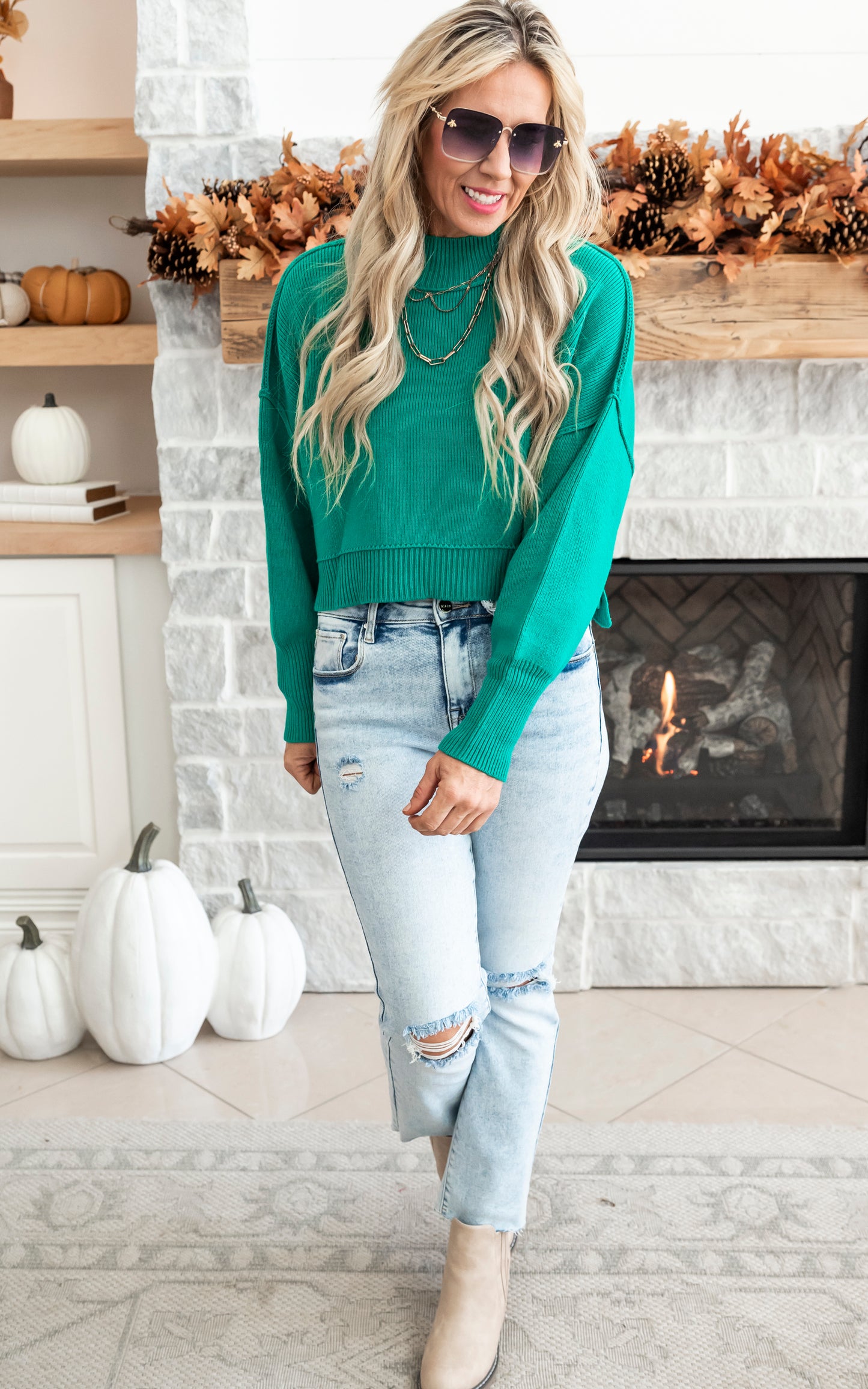 Meet Me Later Oversized Cropped Sweater - Final Sale