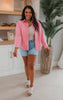 Hot Pink Star Embellished Denim Shirt Jacket - Final Sale