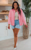 Hot Pink Star Embellished Denim Shirt Jacket - Final Sale