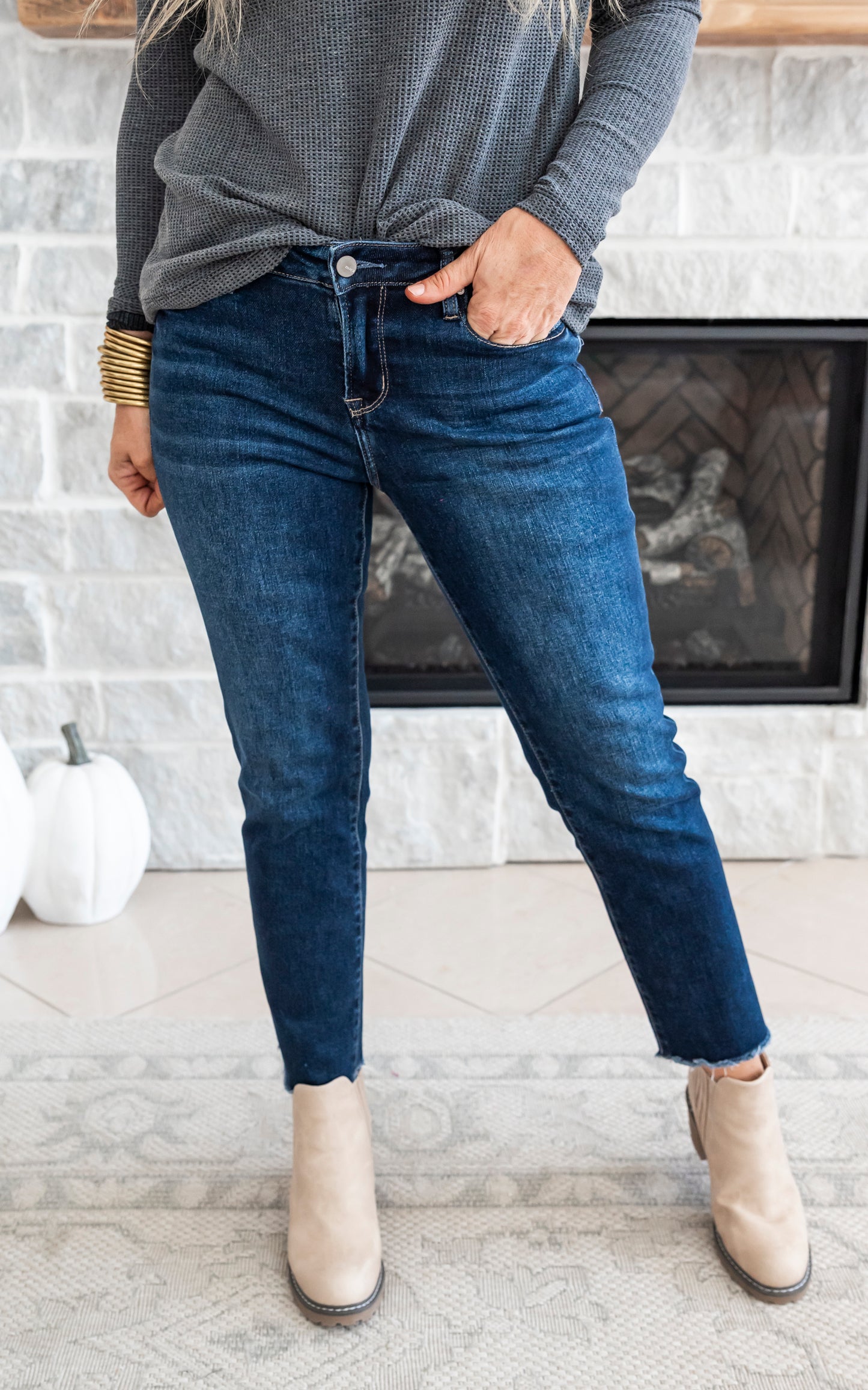 Freestyle Mid Rise Crop Denim Jeans | Mica