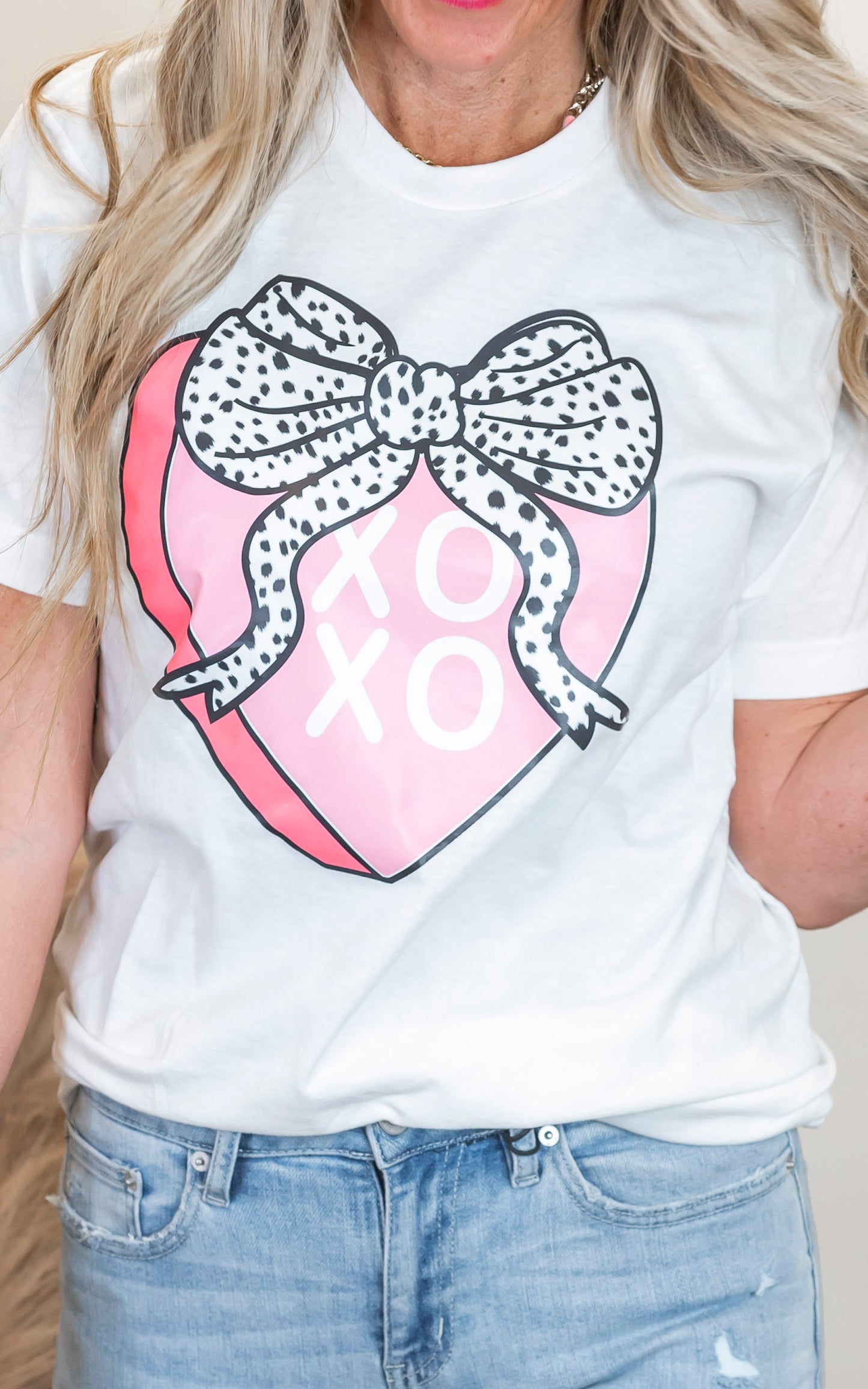 Candy Hearts Bowtie Graphic T-shirt