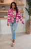 Fuchsia Aztec Soft Cozy Zip Up Jacket - Final Sale