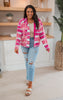 Fuchsia Aztec Soft Cozy Zip Up Jacket - Final Sale