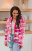 Fuchsia Aztec Soft Cozy Zip Up Jacket - Final Sale