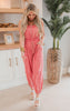 Salmon Snow Washed Drawstring Jumpsuit