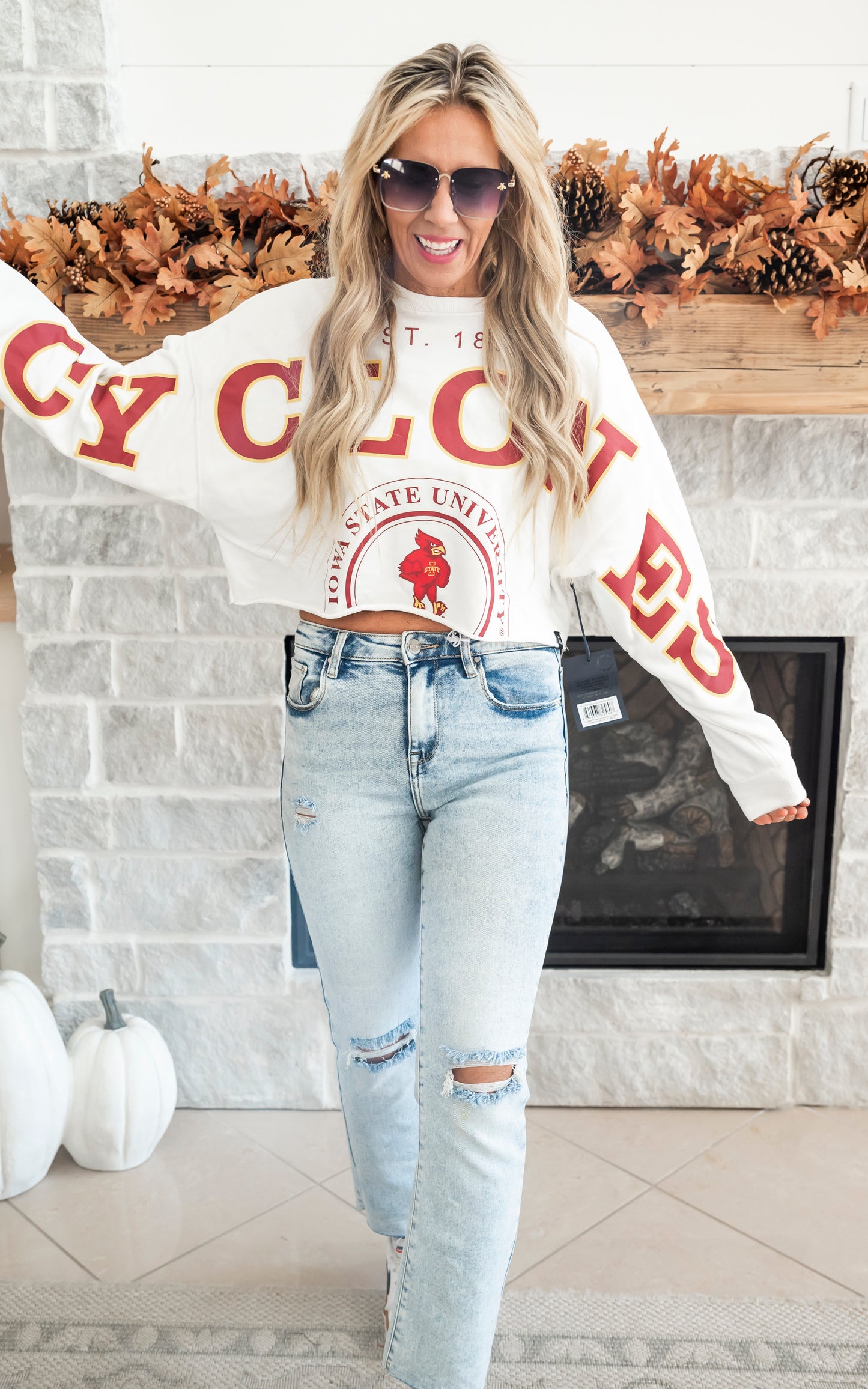 ISU Cyclones Cropped Long Sleeve Top