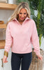 MONO B Rose Fleece Half Zip Pullover