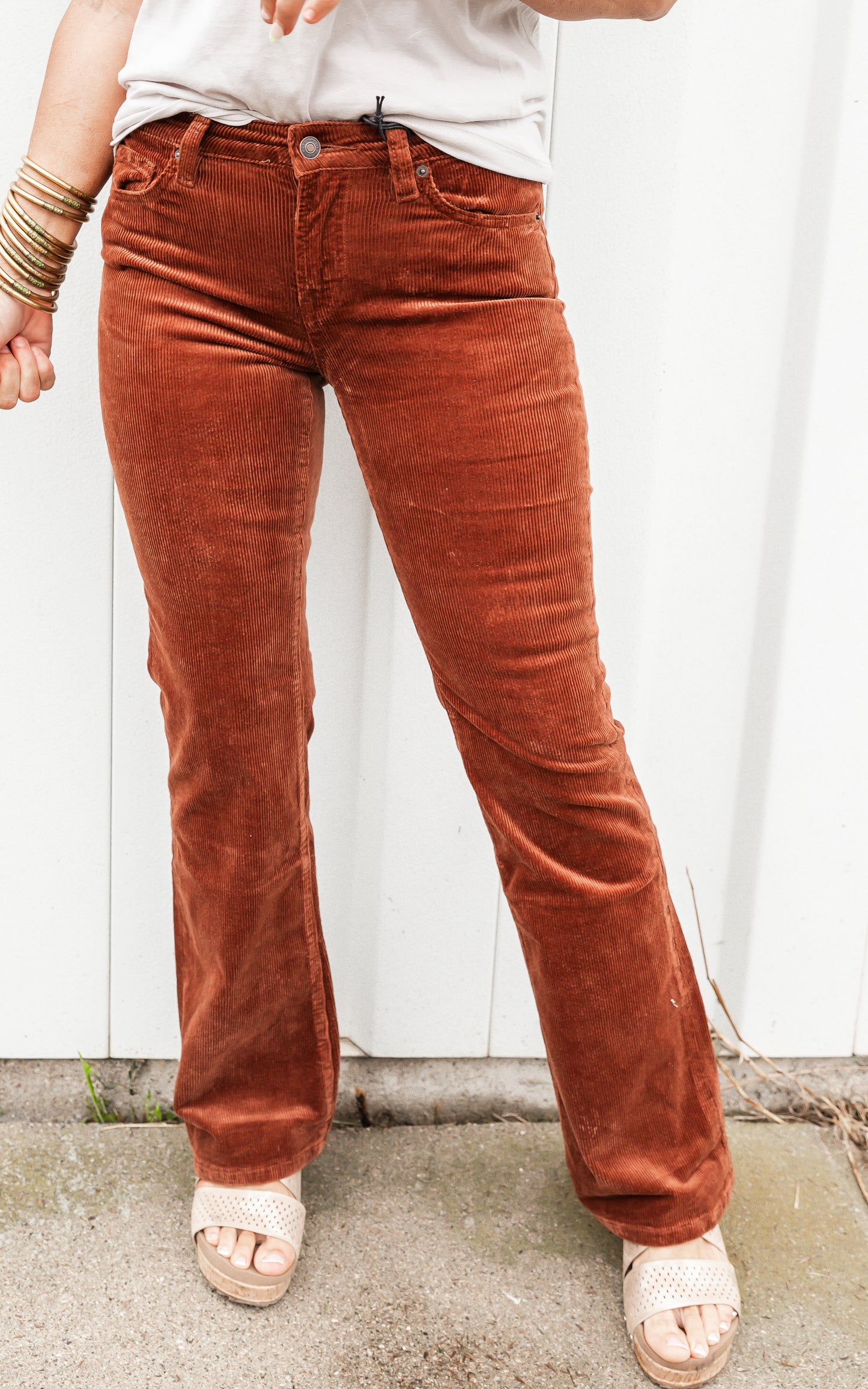 The Bethany Mid Rise Corded Bootcut Denim Jean*