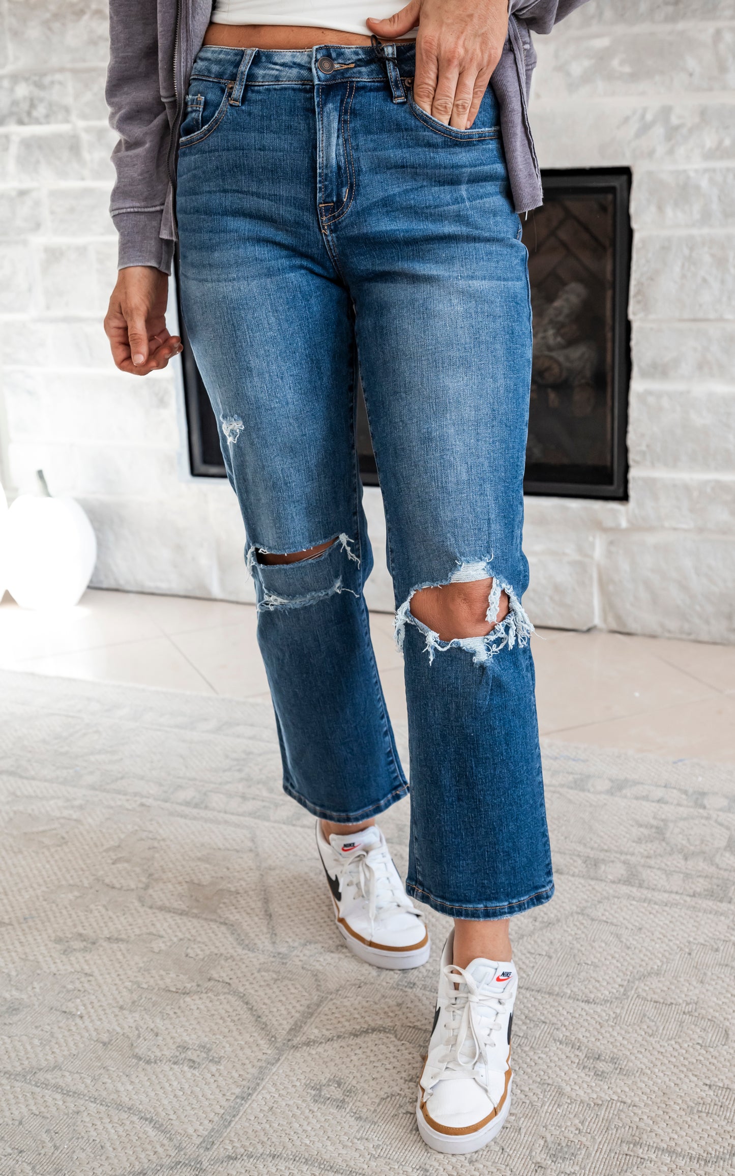 High Rise Dad Denim Jean - MIca - Final Sale