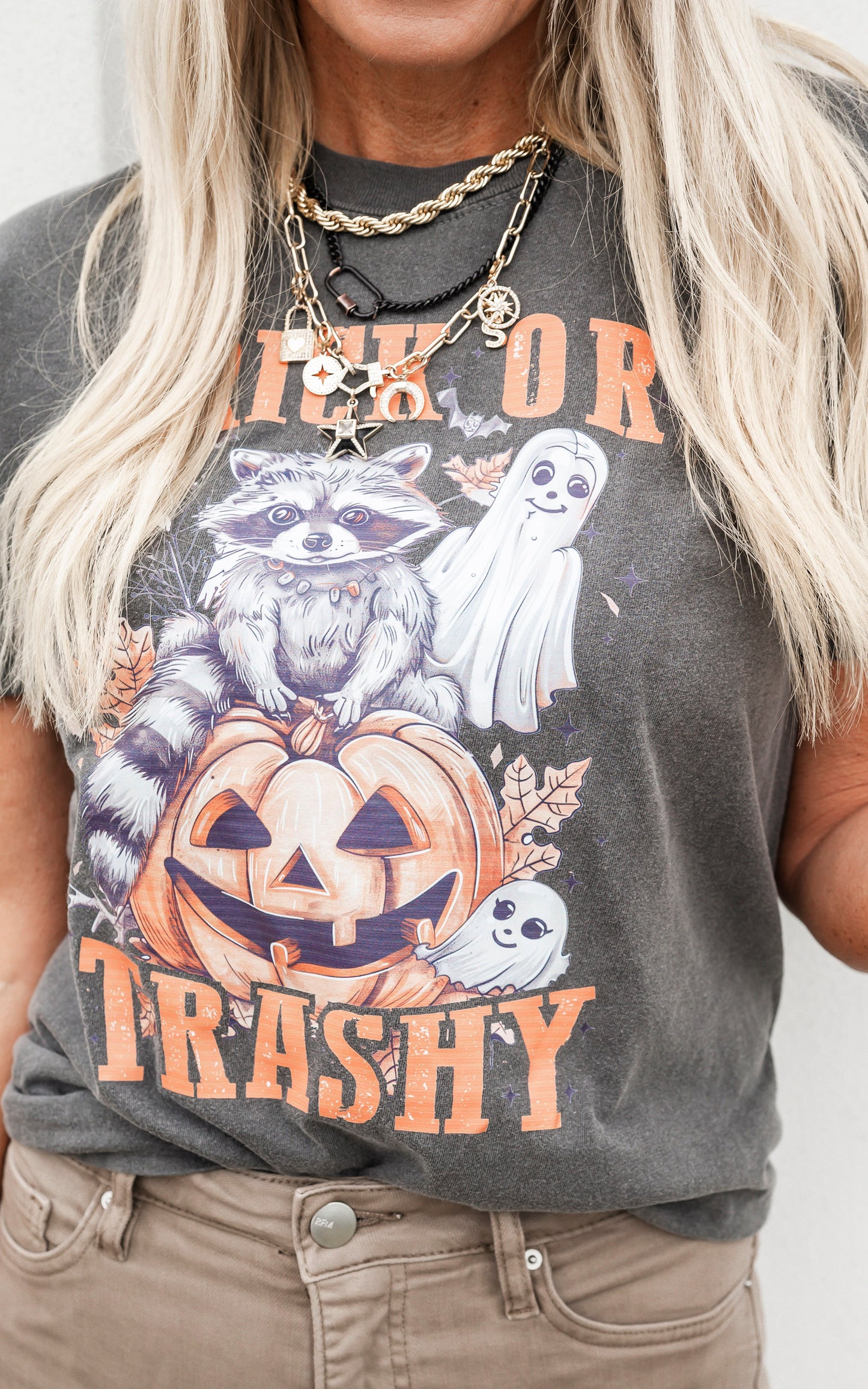 Trick or Trashy Garment Dyed Graphic T-shirt