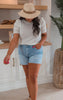 The Grace Stretchy Midi Denim Shorts | Mica - Final Sale