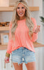 Coral Long Sleeve Piko Top