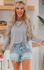 Light Grey The Long Sleeve Piko Top