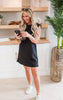 Black Embossing Texture Dress