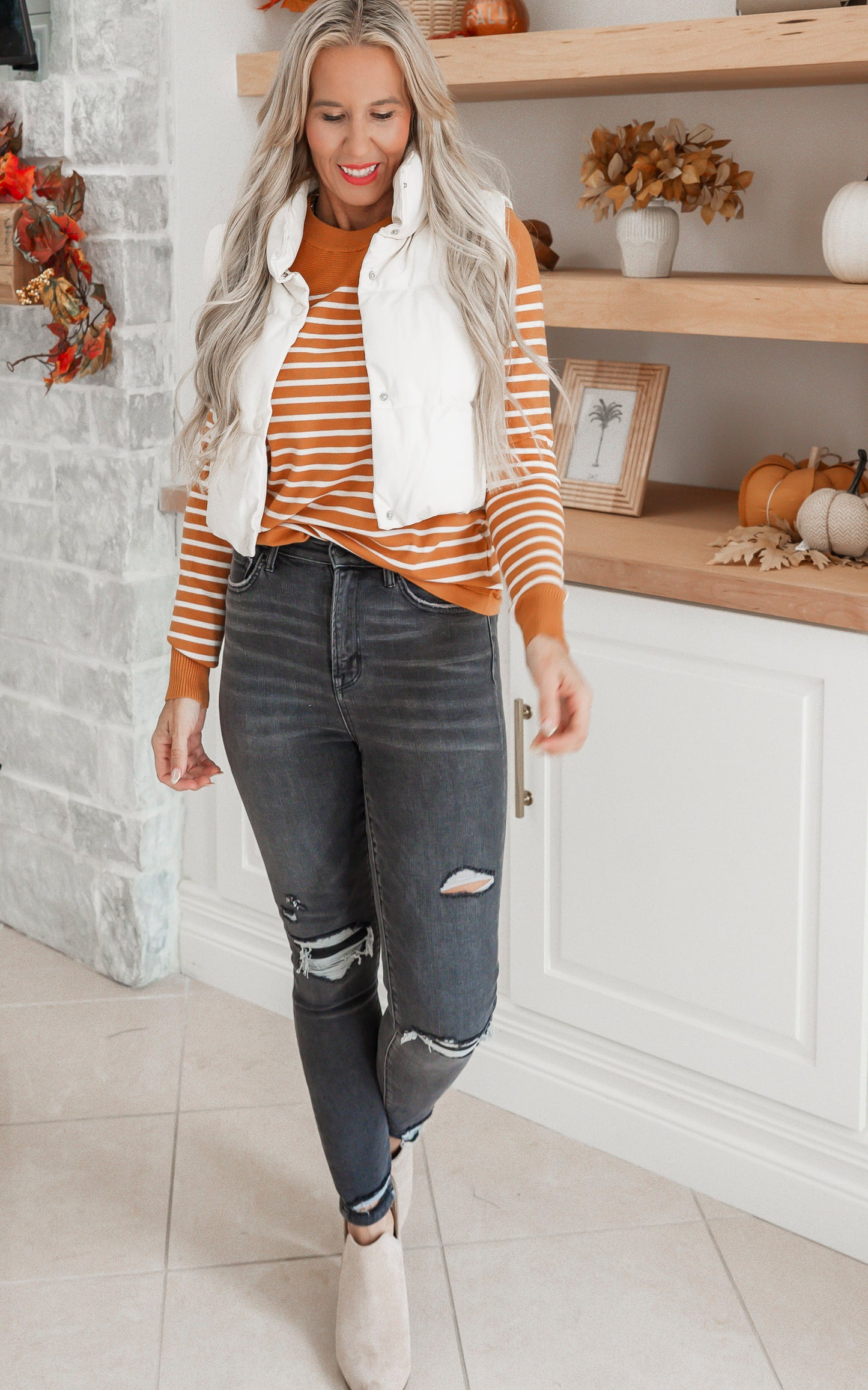 Marigold Stripe Sweater Top