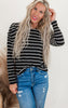 Puff Play Stripe Long Sleeve Top