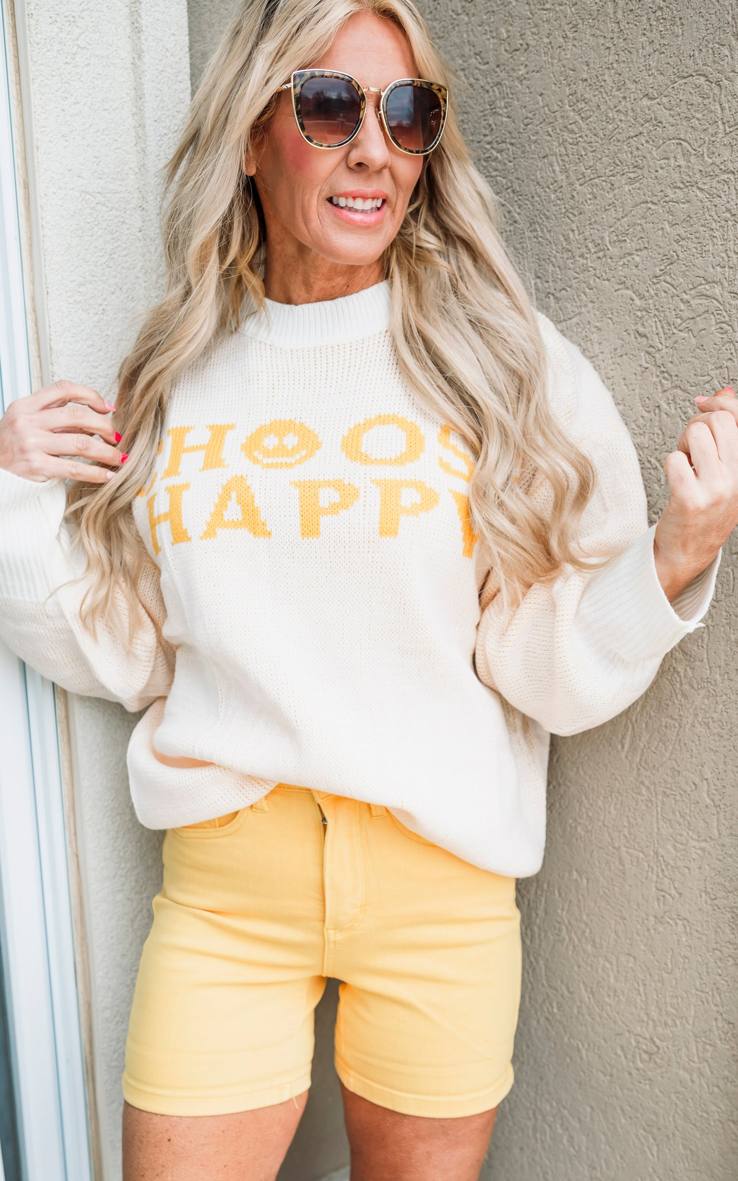 Choose Happy Oversized Sweater - Final Sale