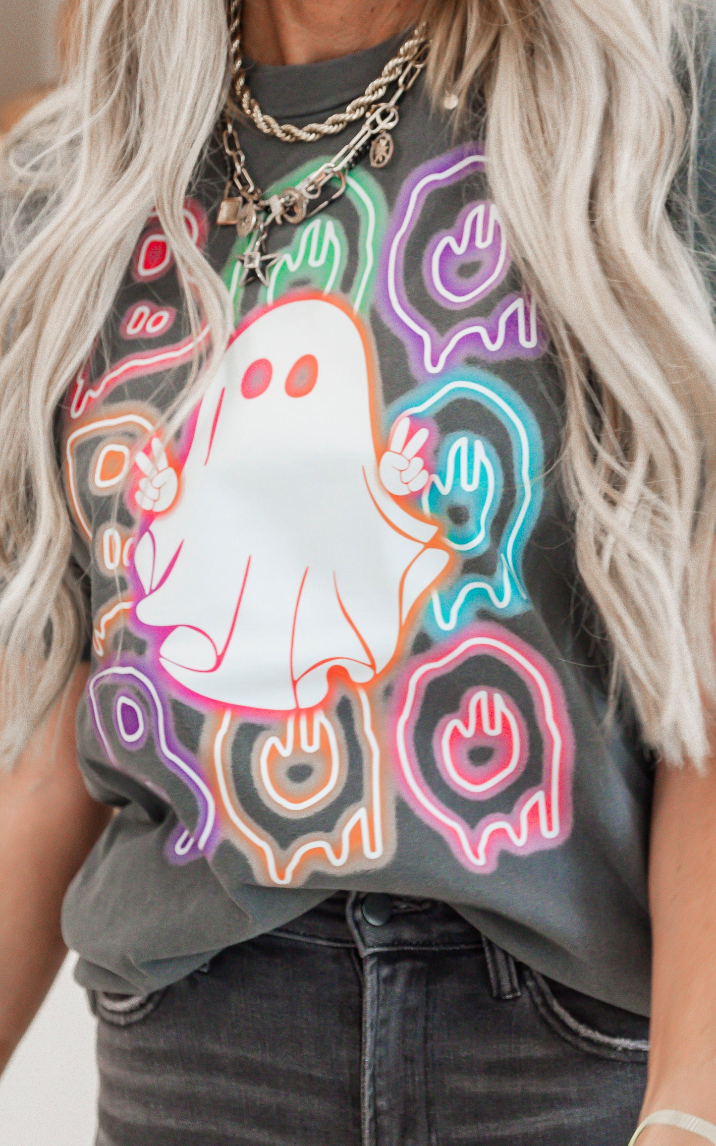 Neon Ghost Garment Dyed Graphic T-shirt