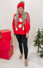 Santa Sequins & Fur Embroidery Sweatshirt